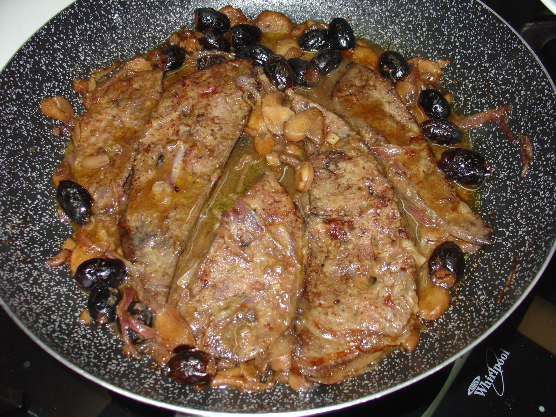 Fegato con funghi e aceto balsamico