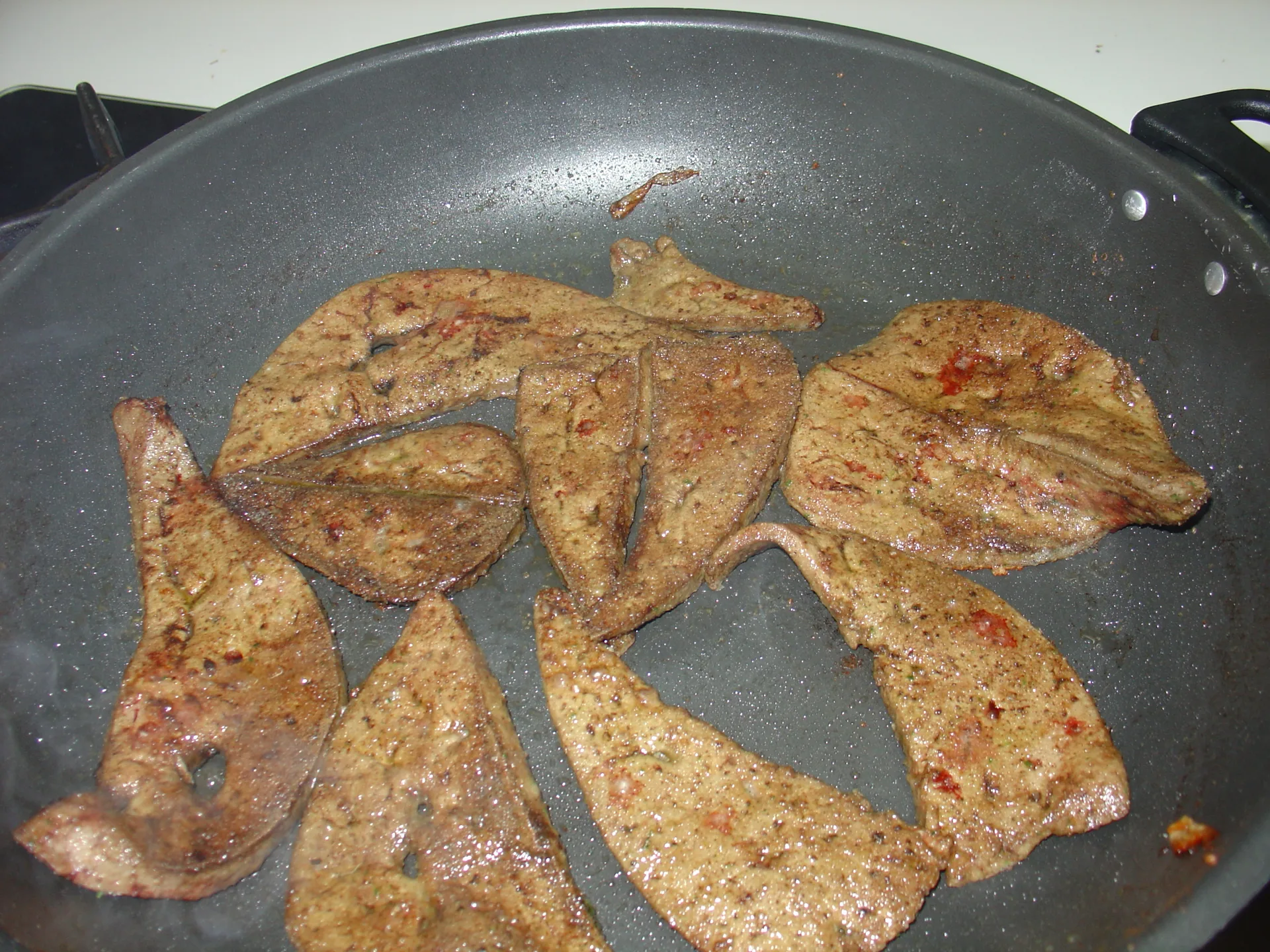 Fegato panato con cipolle