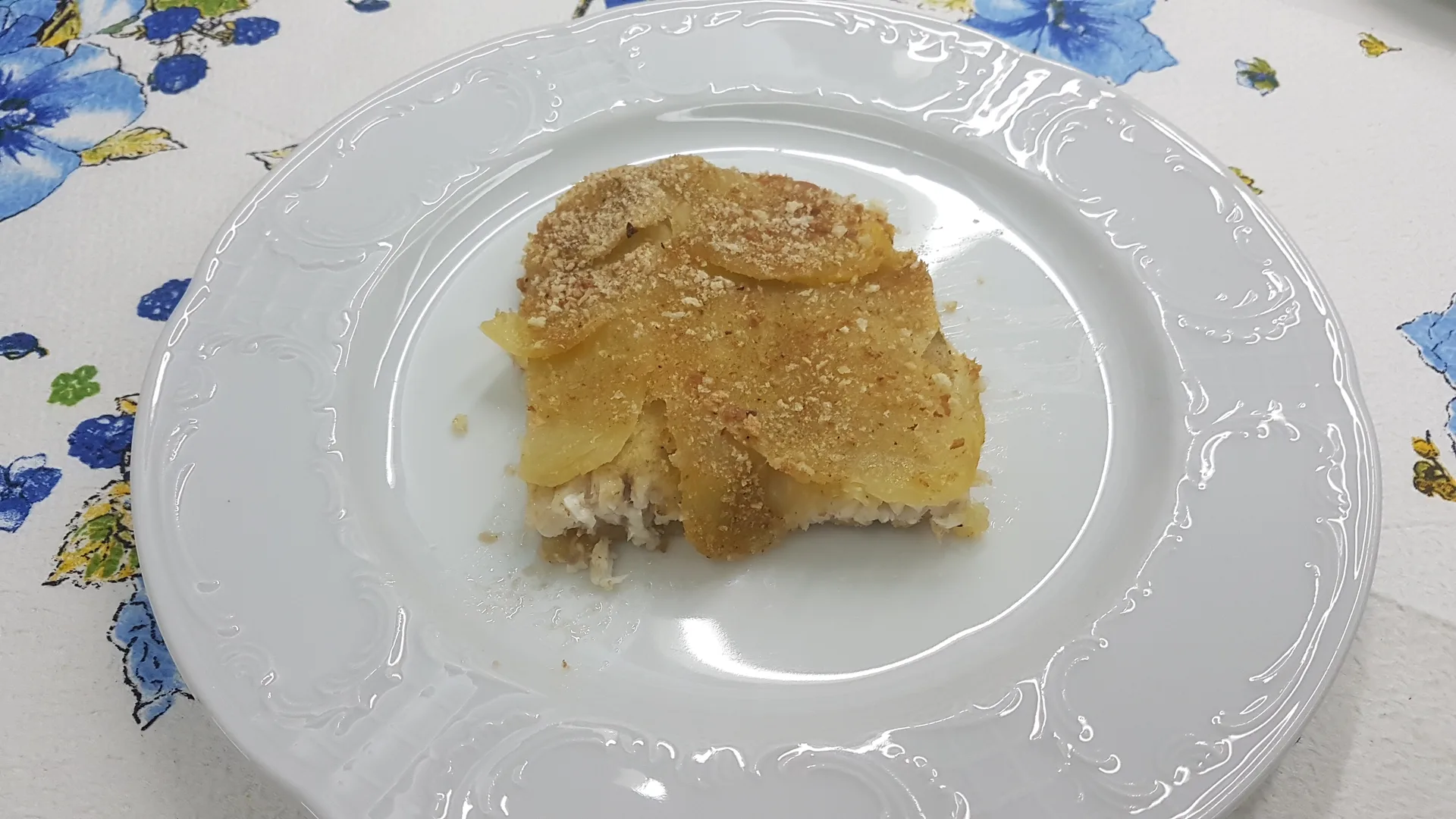 Spigola in crosta con patate